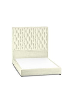 Buy Zahra | Velvet Bed Frame - Ivory in Saudi Arabia