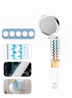 Buy Shower Head Clear,Handheld Clamshell Shower Filter for Removes Chlorine and Harmful Pollutants,Double High Pressure Head Handheld Shower Set With 5 Filters,Massage Back,Handheld Shower in Saudi Arabia