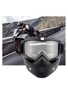 Buy Motorcycle Goggles With Detachable Mask Motocross Riding Cycling Motorbike Atv Dirt Bike Racing Off Road Cosplay Goggle Glasses Adjustable Non-Slip Strap Retro Harley Helmet Goggles in Saudi Arabia