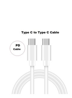 Buy USB Type C To Type C Charging Cable White in UAE