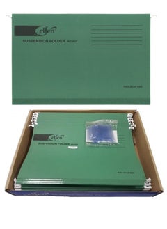 Buy 50-Piece Foolscap Size Hanging File Dull Green Colour in UAE