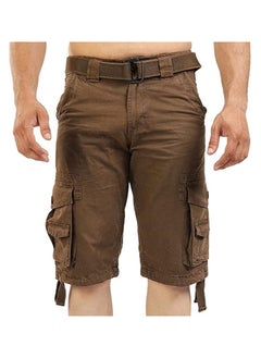 اشتري FJACKETS Dark Brown Cargo Shorts Mens For Casual Wear في الامارات