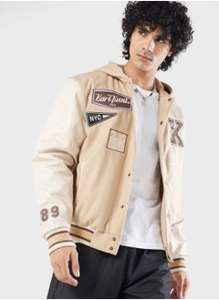 Buy Retro Patch Block College Jacket in UAE