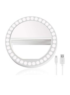 Buy Selfie Ring Light,LEDIN Rechargeable Portable Clip-on Selfie Fill Light with 36 LED for Smart Phone Photography,Camera Video,Girl Makes up (White-B,4,36LED) in UAE