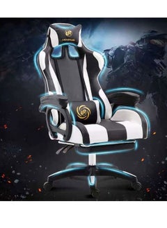 اشتري Gaming Chair with Footrest Speakers Video Game Chair Bluetooth Music Heavy Duty Ergonomic Computer Office Desk Chair (Black) في السعودية