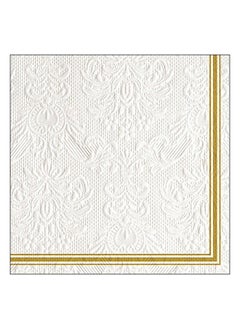 اشتري Ambiente Large Embossed Napkins Lea White/Gold في الامارات