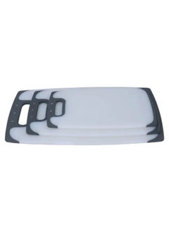 Buy 3Pcs White Rectangular Cutting Board Set with Black Handle in Saudi Arabia