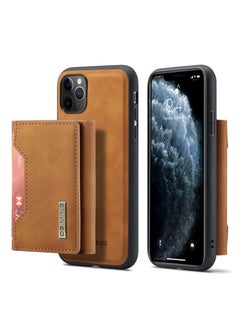 Buy Wallet Case for Apple iPhone 11 Pro Max, DG.MING Premium Leather Phone Case Back Cover Magnetic Detachable with Trifold Wallet Card Holder Pocket (Brown) in UAE