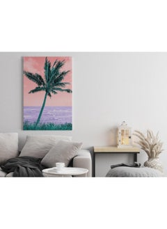 Buy Colorful retro landscape vaporwave style Printed Canvas wall art 90x60 in Egypt