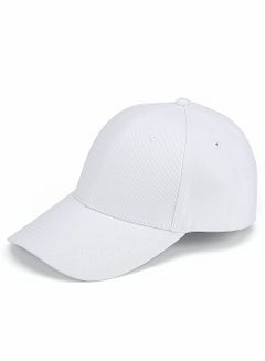 اشتري Baseball Caps, White Baseball Hats, Plain Adjustable Baseball Cap, Classic Panel Hat, Fashionable Dad Hat Fit Outdoor Sports Sun Hat in Summer Fits Men Women, 1 Pcs في الامارات