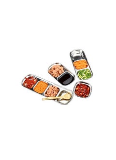 Buy Sauce Dish Stainless Steel Soy Tomato Sauce Salt Vinegar Sugar Spices Flavor Condiment Dip Bowls Korean BBQ Home Kitchen Plates in UAE