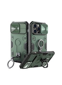 اشتري حافظة illkin Armor iPhone 14 Pro Max، [مسند مدمج قابل للدوران وغطاء كاميرا] ظهر من البلاستيك الصلب المقاوم للصدمات وغطاء هاتف شحن لاسلكي من السيليكون الناعم لهاتف iPhone 14 في مصر
