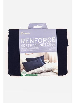 Buy 2 Pieces Reinforce Pillowcases 80 x 40 cm, Navy in UAE