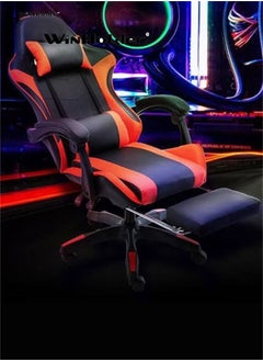 اشتري Winholder,Ergonomic Gaming Chair Swivel Leather Computer Office Chair ，Strong,With Armrest ， Foot Rest Video Game Chair 145° Gaming Recliner Rocker Lumbar Pillow for Home Office Gaming Room Black and في السعودية