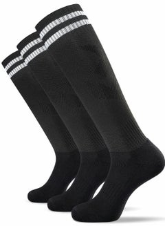 اشتري 3 Pairs Men's Sports Socks Soccer Anti-slip Football Breathable Athletic Rugby Hockey Socks, One Size في الامارات