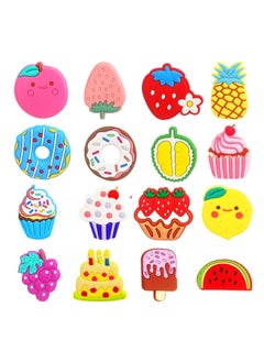 Buy 16Pcs 3D Cartoon Fridge Magnets for Kids, Fun Learning with Colorful Fruits & Desserts, Durable, Soft PVC - Perfect for Home, Office, School Use in Saudi Arabia