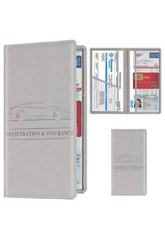 Buy Car Registration & Insurance Card Holder, Auto Glove Box Organizer Document Wallet Leather Manual Folder Vehicle Compartment License Case Truck Accessories or ID, Driver's License - Men&Women,Grey in Saudi Arabia