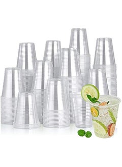 Buy 320 Clear Plastic 12oz Disposable Cups for Hot and Cold Drinks - Transparent Container for Water, Juice, Soda, Milk in Saudi Arabia