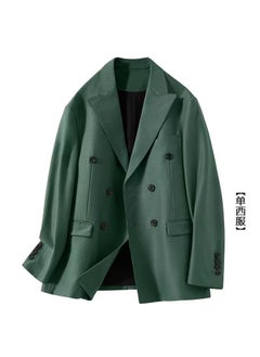 اشتري Korean Slim Fit Stylish Checkered Suit JacketGreen Green في السعودية