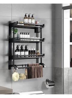Buy 3 Tier Wall Mounted Bathroom Rack with Towel Bar Shower Storage Organizer  Shelf in Saudi Arabia