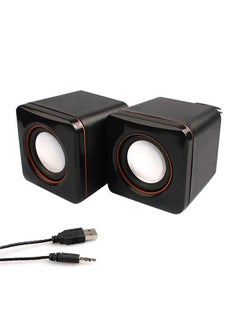 Buy Mini Portable Audio Jack Stereo Speaker Black in UAE