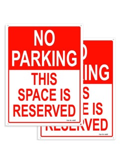 اشتري No Parking This Space is Reserved Sign 20x15cm, Reflective UV Protected Weather Resistant Plastic Sign (2pcs) في الامارات