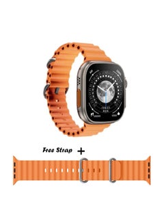 Buy X8 Ultra Max Series (2023) Smart Watch 2.2 Inch 49mm IPS display NFC Bluetooth V5 Call Waterproof IP67 Wireless Charger (Orange Strap)+ 1 free strap in Egypt