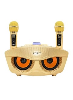 اشتري SD306 Plus 30W Karaoke Player Dual bluetooth 4.2 Speaker Family KTV Stereo Mic Big Sound Speaker with 2 Wireless Microphones | Gold في الامارات