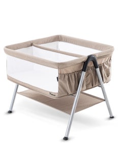 Buy Teknum FELLOW 2 Twin Bedside Crib Bassinet - Ivory in UAE