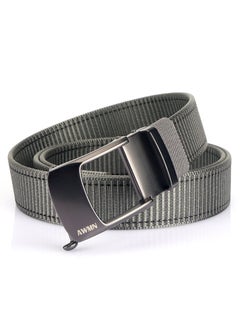 Buy New Mens Casual Simple Nylon Braided Belt New Design Automatic Buckle Toothless Adjustable Cuttable BeltDark gray black line Dark gray black line in UAE