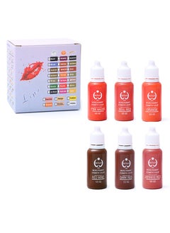 اشتري Pure Lip Tone KIT 6 Bottle Set Pigment Color Permanent Eyebrow Makeup Microblading Supplies Micropigmentation Cosmetic Tattoo Ink Ombre Feathering Hair Stroke 1/2OZ Each في السعودية