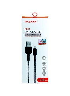 Buy Fabric Braided Lightning Data Cable 1.2 Meter Length For Apple iPhone and iPad in Saudi Arabia