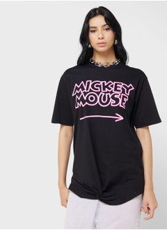 Buy Mickey Cropped Front & Back Print T-Shirt in Saudi Arabia