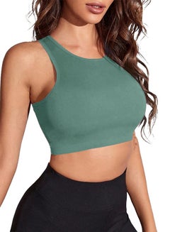 Buy Crop Sports Tank Top – Sleeveless Crew Neck Top - Not Padded in Egypt