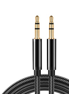 Buy 3.5mm Nylon Braided Aux Cable, Audio Auxiliary Input Adapter Male to Male AUX Cord for Headphones Car Home Stereos Speaker 1M in Saudi Arabia