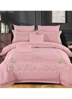 Buy Dream Bell 6 Pc Embroidery Cotton Comfy Comforter Set With Fiber Filling 3 in UAE