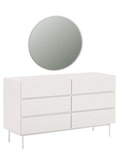 Buy Asher Dresser with Mirror, White in UAE