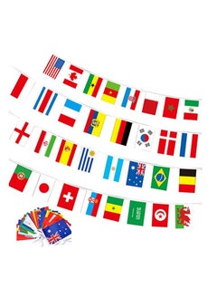 Buy 2022 Soccer World Cup String Flag Bunting, 32 Countries Flags Banners Double-sided Polyester for World Cup, Garden, Bar, FIFA Qatar World Cup, Restaurant and Party Decoration Length 10M in UAE