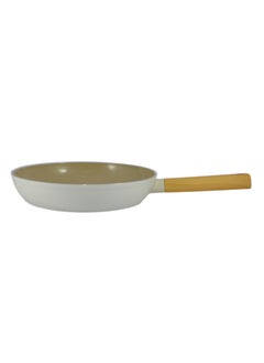 اشتري Swiss Crystal High Quality Ceramic Coating Non-Stick Frypan - 28cm - Natural Wood Handle - Beige في الامارات