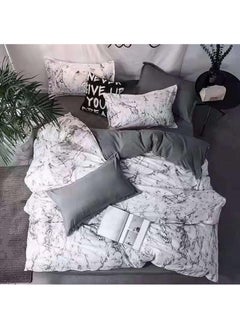 Buy Single Bed in a Bag 6 Pieces - Comforter Set with Comforter and Fitted Sheet - Cotton Material for All Season Bedding Sets - 1 Comforter 1 Fitted Sheet and 4 Pillowcases in UAE