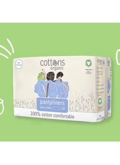 Buy Cottons, 100% Natural Cotton Coversheet, Pantyliners, Ultra-Thin, 24 Liners in UAE