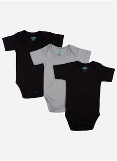 Buy Pack of 3 - Solid Short Sleeves Bodysuit in Saudi Arabia