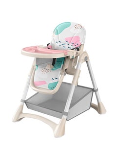 Buy Baby High Chair,Adjustable Convertible 3 in 1 Baby High Chairs Baby Toddlers Feeding Chair Booster,5-Point Harness,Removable Tray&PU Cushion in UAE
