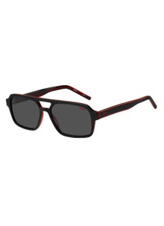 اشتري Men's Uv Protection Rectangular Shape Acetate Sunglasses Hg 1241/S Grey 41 - Lens Size: 40.7 Mm - Black Red في الامارات