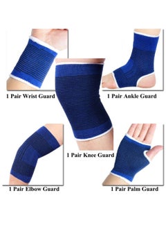 Buy Protective Gear Set Knee, Wrist, Elbow, Ankle and Palm pads 10Pcs, Blue in Egypt