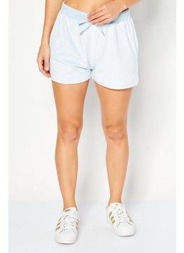 Buy Women Solid Basic Shorts, Light Blue in Saudi Arabia