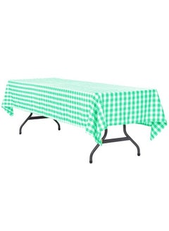 Buy Plastic Green Gingham Checkered Rectangle Table Cloth 137x274cm in Saudi Arabia