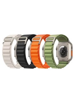 Buy 4Pack for Apple Watch Alpine Loop Band 49mm/45mm/44mm Nylon Woven Sport Strap Compatible with iWatch Series 8/Ultra/7/SE/6/5/4/3/2/8 in UAE