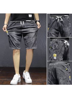 Buy 2023 Summer Slim Fit Denim Shorts for MenGrey Grey in Saudi Arabia