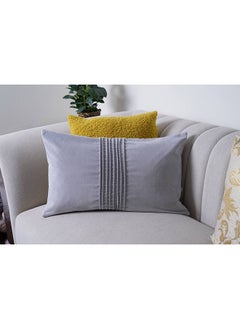 Buy Hudson  Pleated Velvet Cushion Cover 40x65Cm Grey in UAE